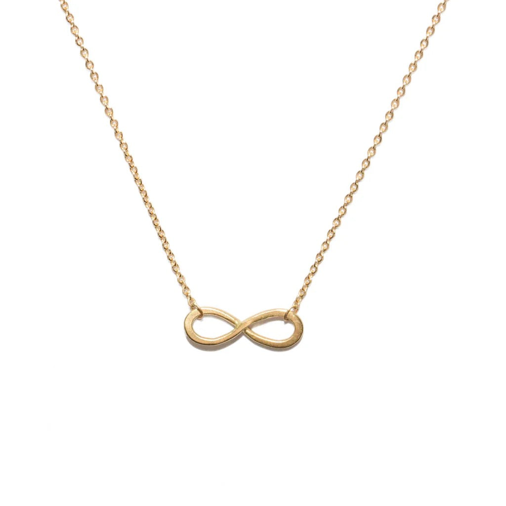 14k gold infinity necklace with small interlocking infinity pendant