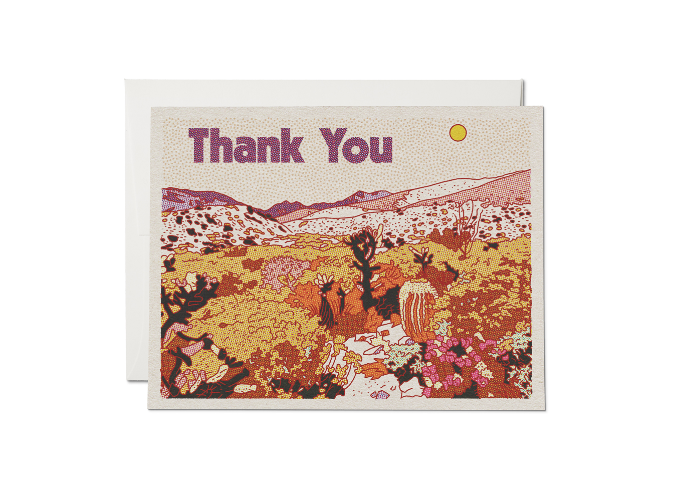 Thank you greeting card with desert landscape and 'Thank You' text
