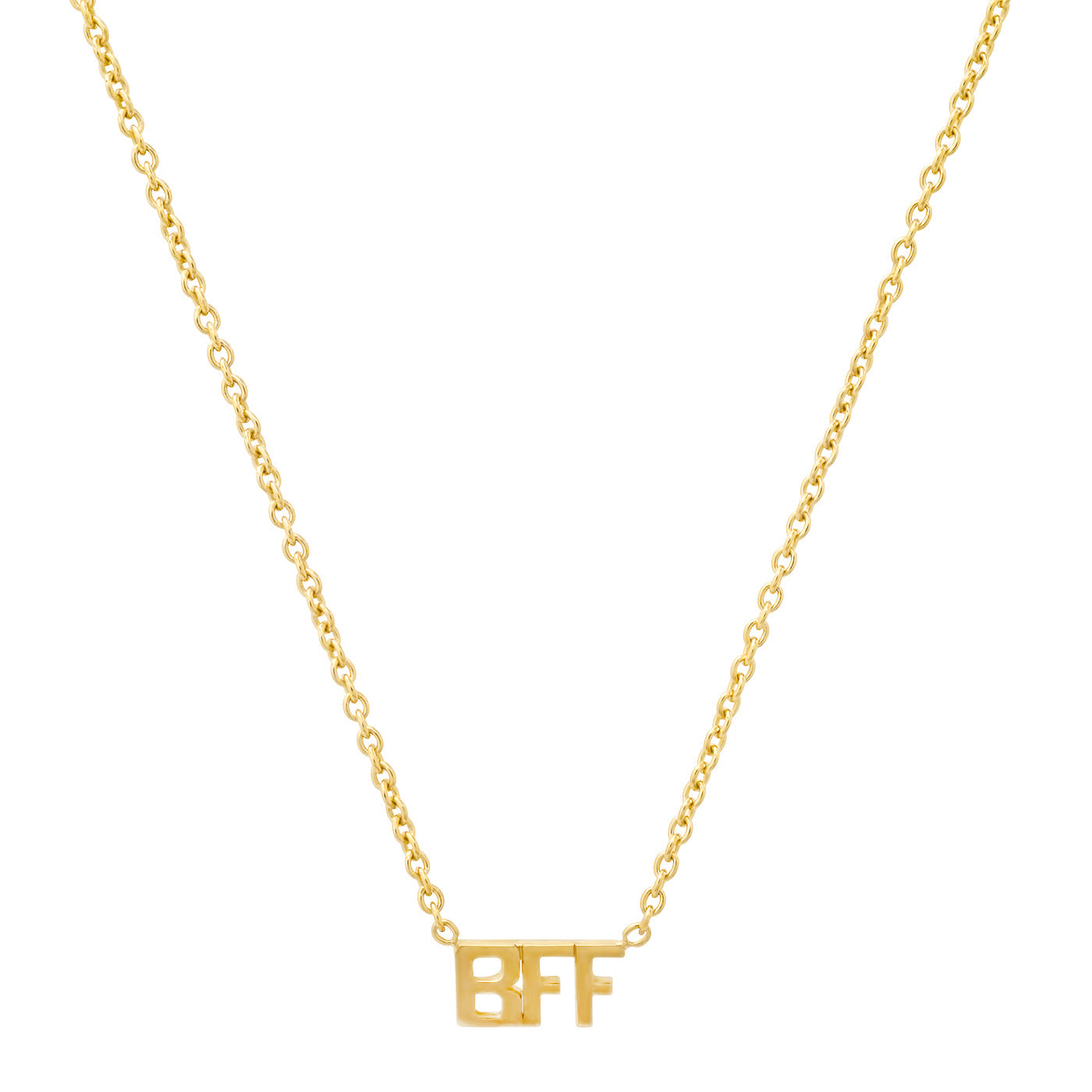 Gold vermeil BFF letter pendant necklace with fine chain