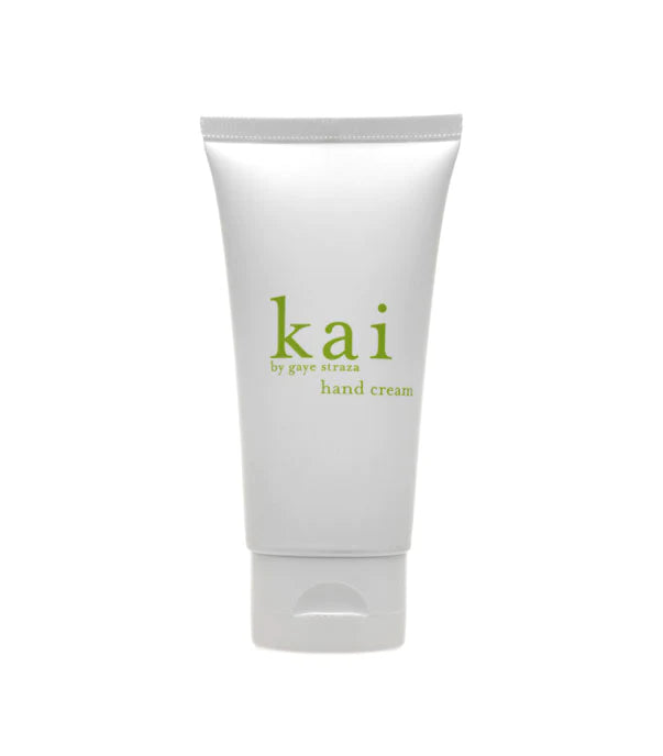 Kai hand cream tube, white with green label, 2 oz