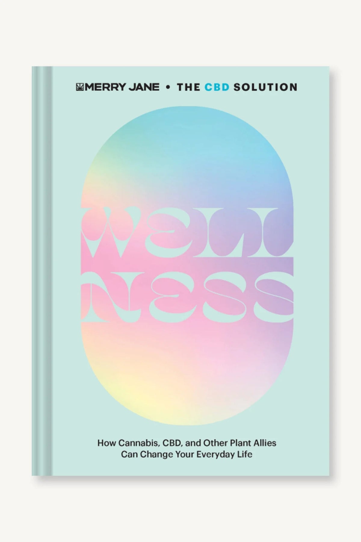 Wellness CBD solution book cover with pastel gradient oval design