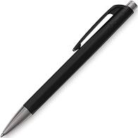 Black ballpoint pen with silver tip and clip
