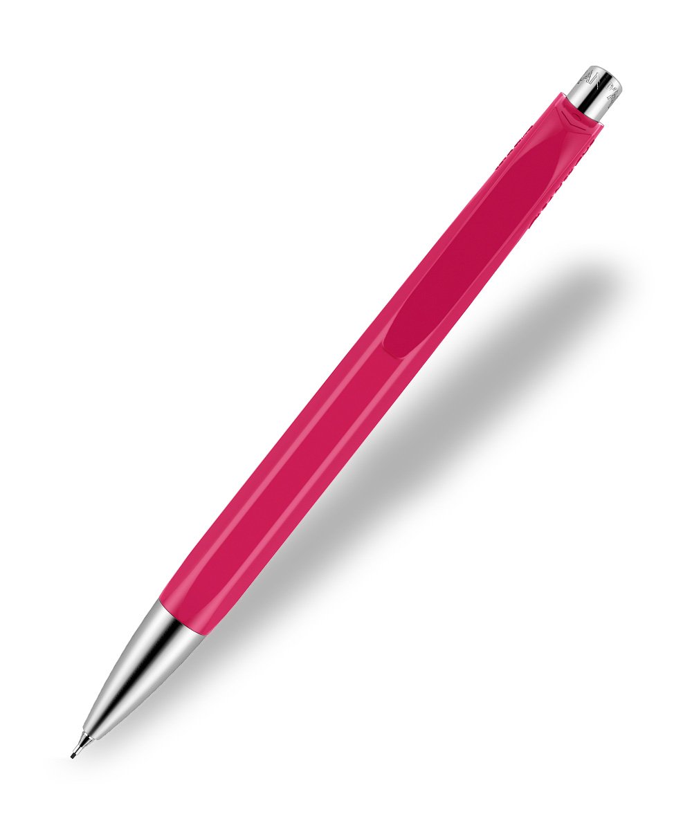 Pink/magenta ballpoint pen with silver tip and clip