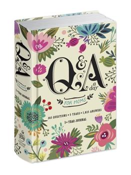Floral Q&A for Moms book with large Q and A letters on a light cover