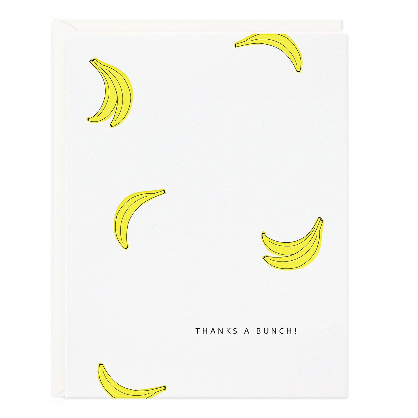 White gift bag with yellow banana doodle print